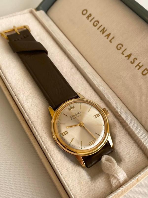 GUB Glashütte 03758 Altın Kaplama Vintage Kurmalı Kol Saati 36mm - Image 1