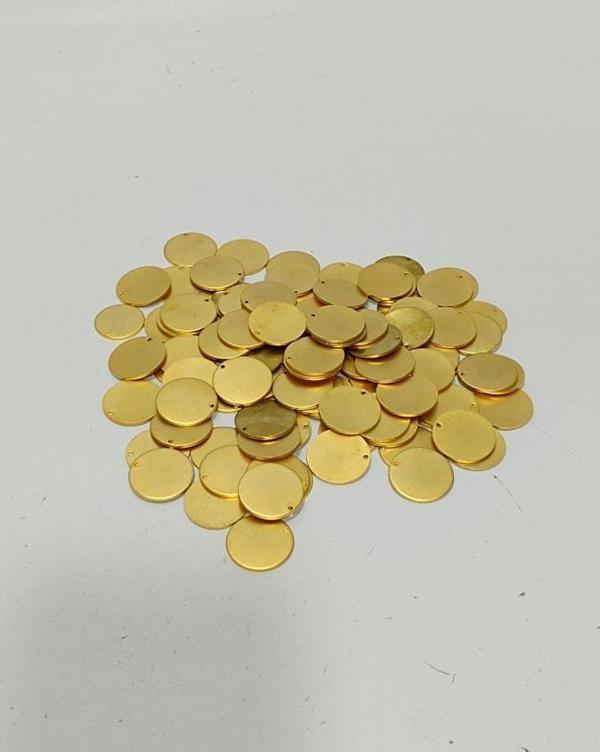 1,8x25mm Yuvarlak Tek Delik Pirinç Payet Pul Mat 608gr - Image 1