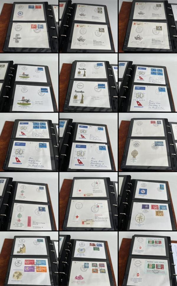 Helvetia İsviçre Pullu Zarf Koleksiyon Albümü 150 Adet - Yabancı Pullu Zarf C-91 - Image 1
