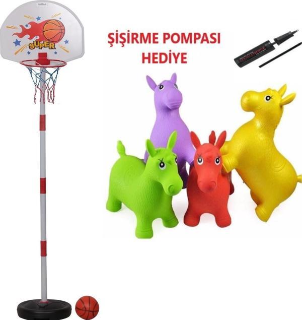 Neuygun Ayarlanabilir Basketbol Potası Ve Pilates Eşeği Çocuk Spor Seti - Image 1