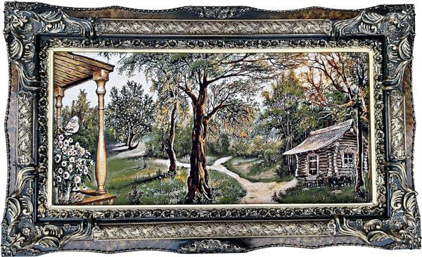 Doğanın Kucağında Adlı İran Tebriz Halı Tablo 123x73cm - Duvar Halı Kilim Tablo - Image 1