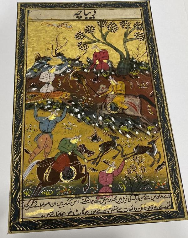 İnsanların Doğaya Müdahalesi Adlı El Yapımı Minyatür Resim 28x18 cm - Image 1
