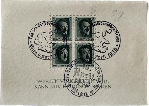 Adolf Hitler 48. Doğum Günü Damgalı Pul Bloğu 008 - Image 1