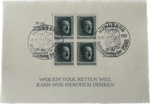 Adolf Hitler 48. Doğum Günü Damgalı Pul Bloğu 010 - Image 1