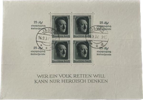 Adolf Hitler 48. Doğum Günü Damgalı Pul Bloğu 013 - Image 1