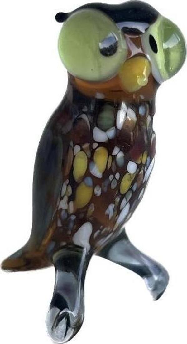 El Yapımı Murano Cam Baykuş Biblo A83 - Image 1