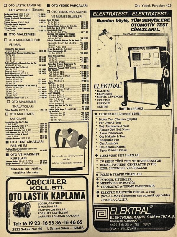 İzmir 1982-1983 Meslek Reklam İlanı Efemera S425 - Image 1
