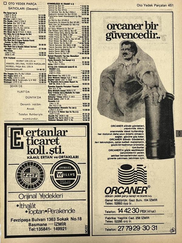 İzmir 1982-1983 Meslek Reklam İlanı Efemera S451 - Image 1