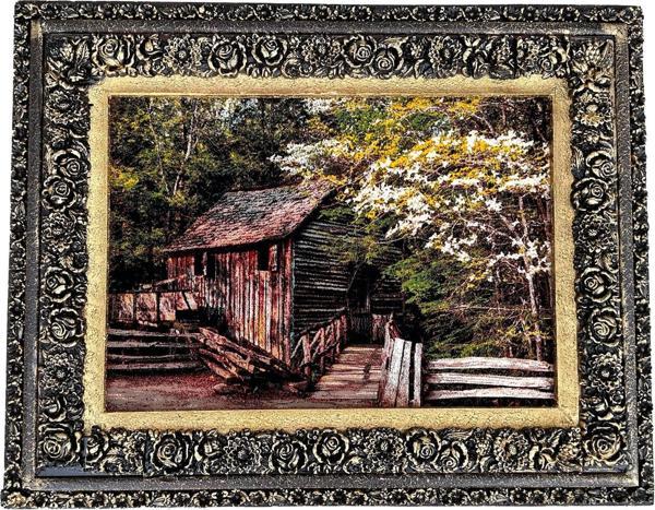 Ormandaki Kulübe Adlı İran Tebriz Halı Tablo 95x75cm - Duvar Halı Kilim Tablo - Image 1