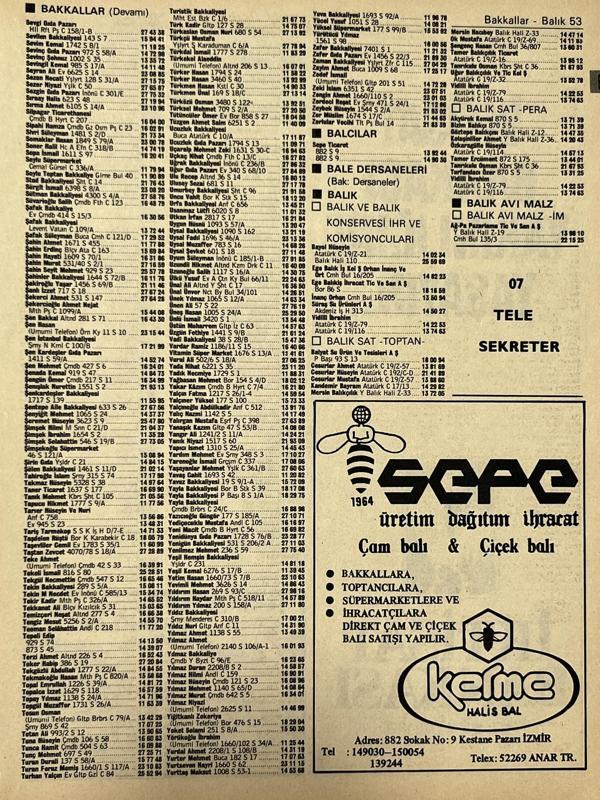 İzmir 1982-1983 Meslek Reklam İlanı Efemera S53 - Image 1