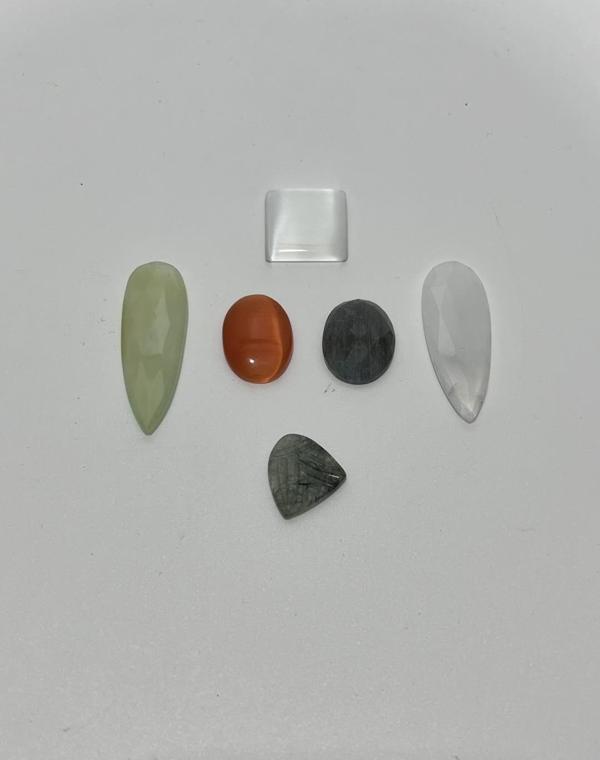 Kabaşon Kesim Kuvars Doğal Taş 15 Gram Lot 6 - Image 1