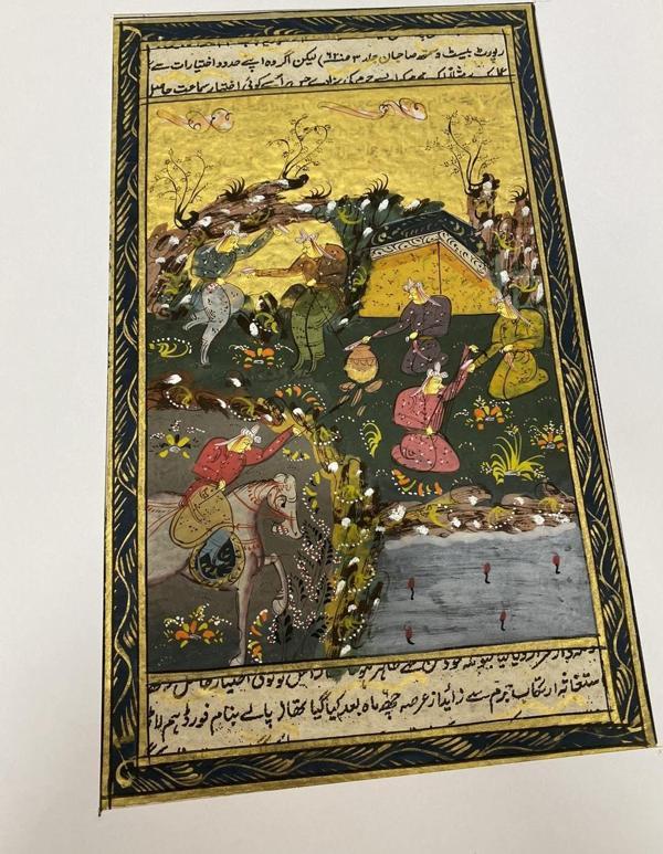 Kampta Yardımlaşma Temalı El Yapımı Minyatür Resim 28x17 cm - Image 1