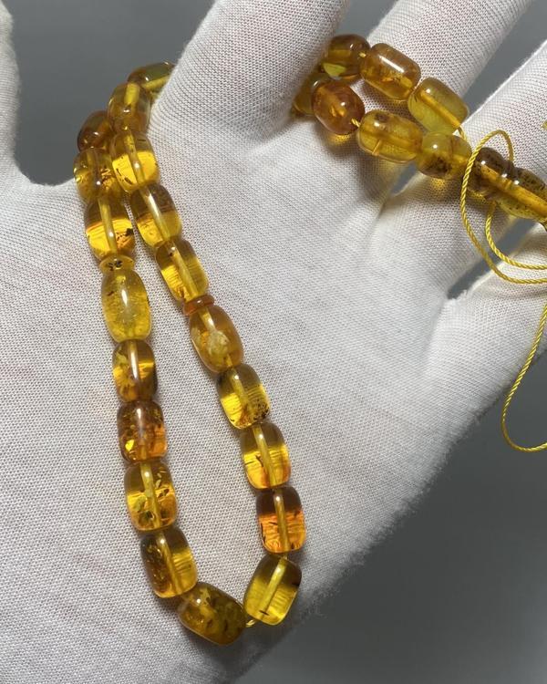 Kapsül Kesim Doğal Kaya Damla Kehribar Tesbih 10x7,6mm 17.8 Gram - Image 1