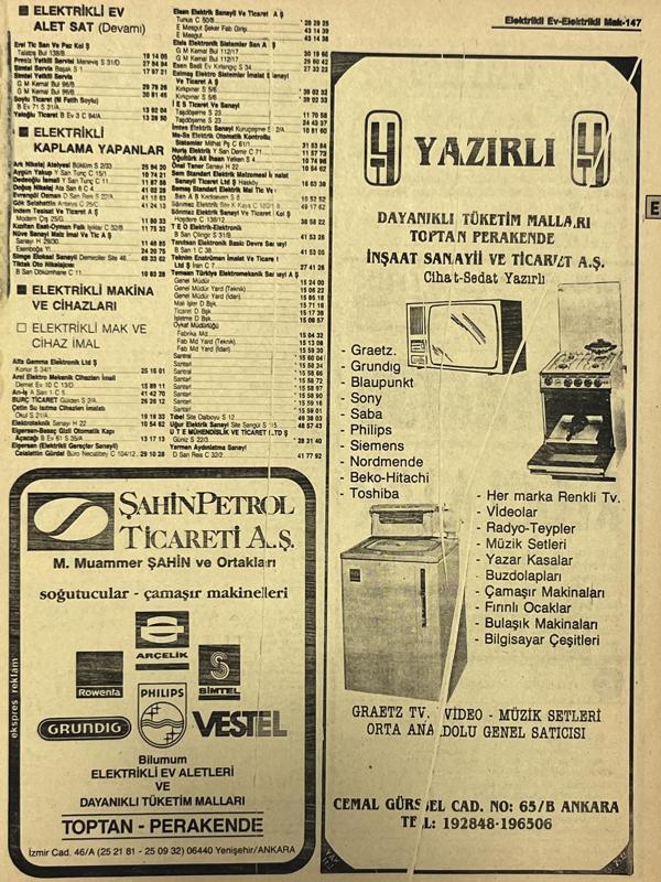 Ankara 1986 Meslek Reklam İlanı Efemera S147 - Image 1