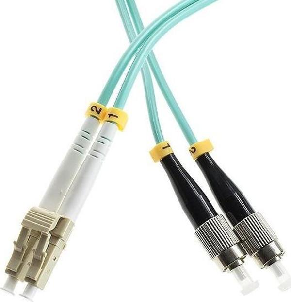 LC - FC Fiber Optik Patch Kablo 2mm 3 Metre (LC/UPC-FC/UPC-DX-OM3-2.00MM-3M) - Image 1