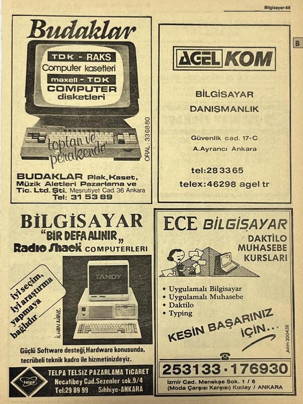 Ankara 1986 Meslek Reklam İlanı Efemera S65 - Image 1
