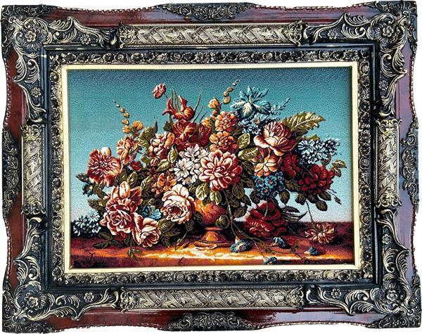 Solmayan Güzellikler Adlı İran Tebriz Halı Tablo 94x74cm - Duvar Halı Kilim Tablo - Image 1