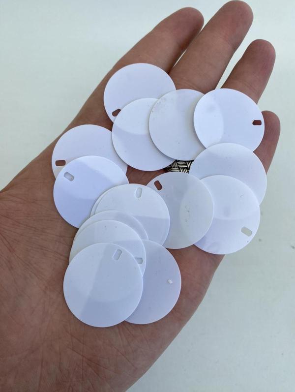 Yuvarlak Elbise Pvc Payet Pul Beyaz 30mm 625 Gram - Image 1