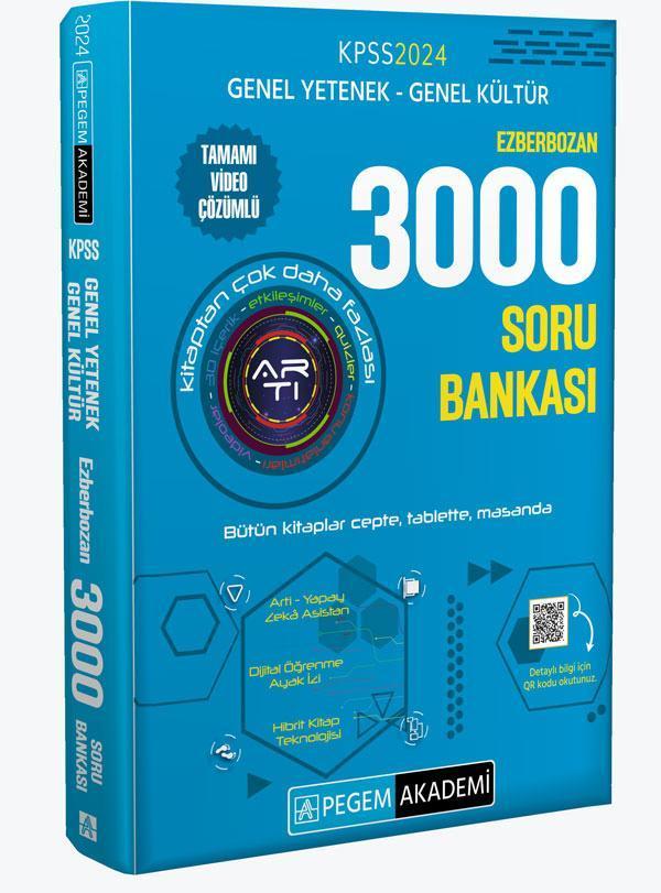 2024 KPSS Genel Yetenek Genel Kültür Ezberbozan 3000 Soru Bankası - Pegem Akademi Yayıncılık - Image 1