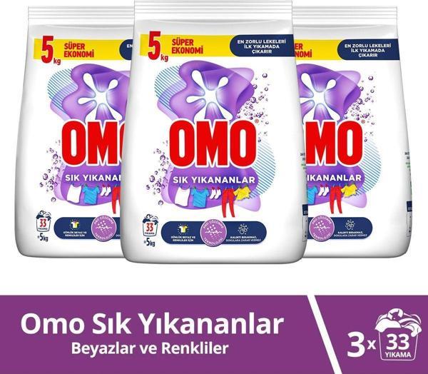 Omo Toz Çamaşır Deterjanı Sık Yıkananlar Zorlu Lekeleri Ilk Yıkamada Çıkarır 5 Kgx3 - Image 1