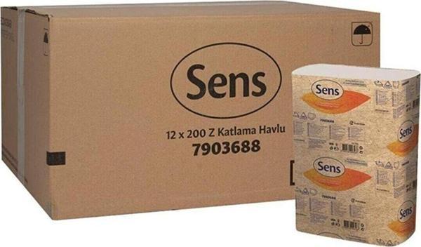 Sens Eczacıbaşı Z Katlama Havlu Peçete 200 Lü 12 Paket 7903688 - Image 1