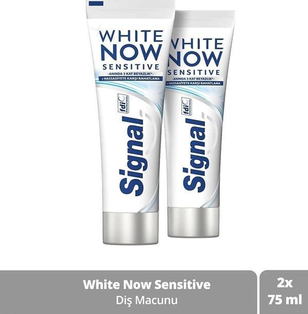 Signal White Now Diş Macunu Sensitive Anında 3 Kat Beyazlık 75 Ml X 2 Adet - Image 1