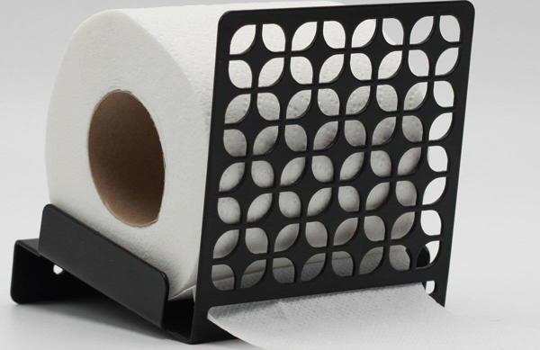 Modern Banyo Tuvalet Peçete Tutucu, Siyah Peçete Askılığı, Metal Peçetelik - Image 1