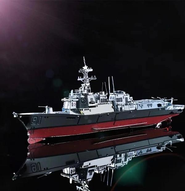 Burke Sınıfı Destroyer, Metal DIY Montajlı Model, Üç Boyutlu Bulmaca, El Yapımı El Sanatları Dekoras - Image 1