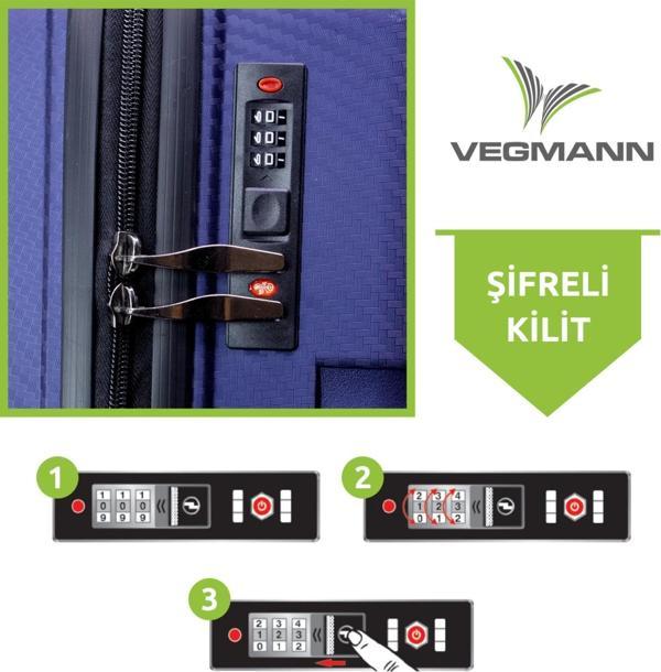 Vegmann Polipropilen (PP) Atlas Lacivert Kabin Boy Valiz - Image 1