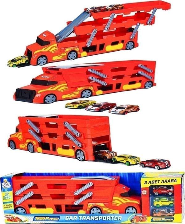 King Toys 3 Katlı Araç Taşıyıcı Tır - Araba Fırlatıcı Cars Transporter Tır Oyun Seti - Image 1