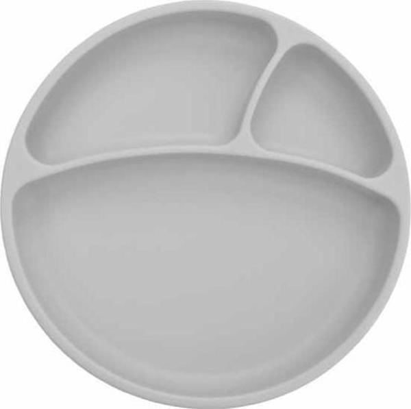 Oioi Vakum Tabanlı Silikon Tabak Gri - Image 1