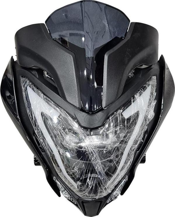 Monero Far Komple Set Ledli Model Bajaj Pulsar Ns200 Ön Far Ön Grenaj Siperlik Camı - Image 1