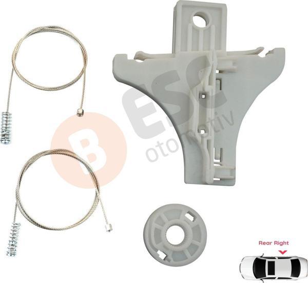 ESC Otomotiv VW Passat B5 B5.5 3B 3BG Skoda Superb MK1 3U 3B5839462 İçin Sağ Arka Cam Kriko Tamir Seti - Image 1