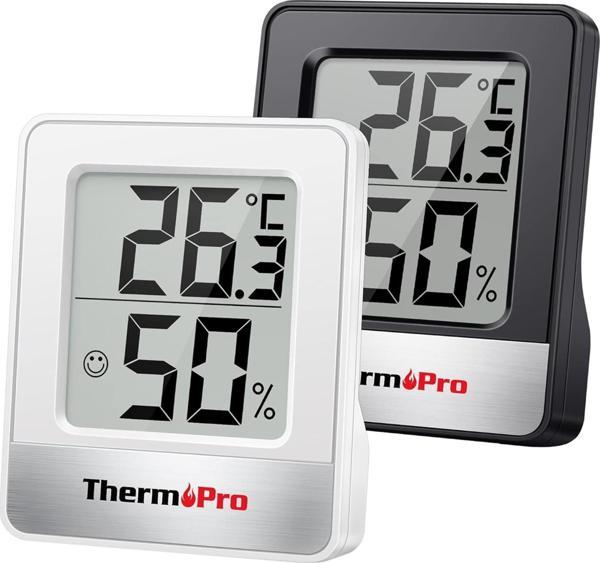 ThermoPro TP49W-B Mini İç Mekan Dijital Sıcaklık ve Nem Ölçer Termometre Siyah-Beyaz - Image 1