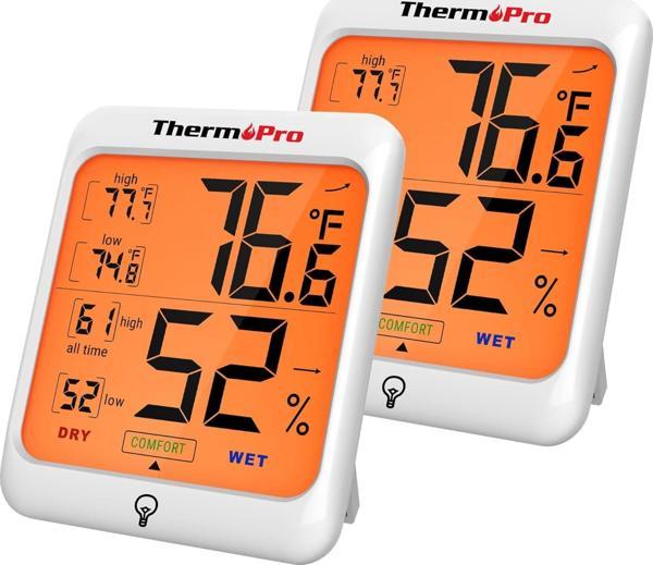 ThermoPro TP53 Termometre İç Mekan Dijital Sıcaklık ve Nem Ölçer - 2 Adet - Image 1