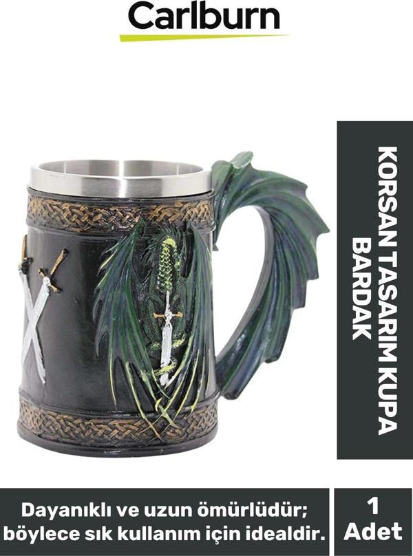 Özel Seri Dekoratif Şık Hediyelik Sevgili Arkadaş Korsan Tasarım Kupa Bardak 14*17 Cm - Image 1