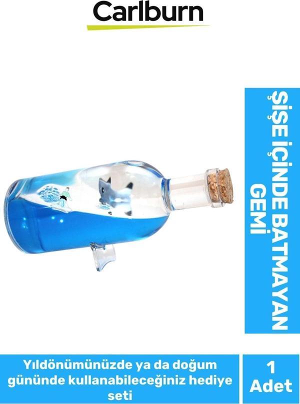 Özel Tasarım Aşk Batmayan Gemi Yıl Dönümü Kız Arkadaş Doğum Günü Hediye Sevgiliye Akvaryum 17*6 Cm - Image 1