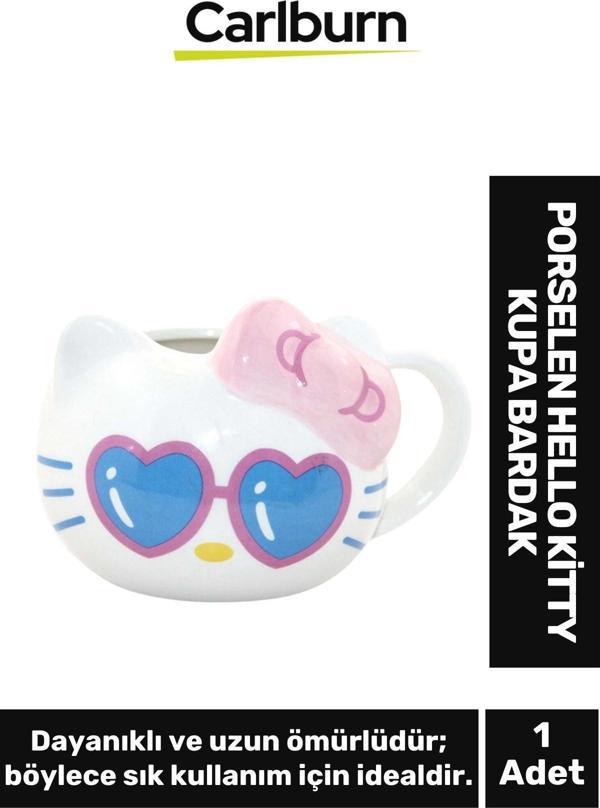 Özel Tasarım Dekoratif Şık Hediyelik Sevgili Eş Dost Arkadaş Porselen Hello Kitty Kupa Bardak - Image 1