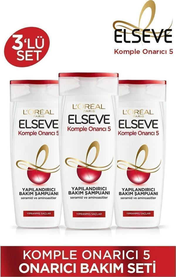 Elseve Komple Onarıcı Yıpranmış Saçlar Için Şampuanı 360 ml x 3 Adet - Image 1