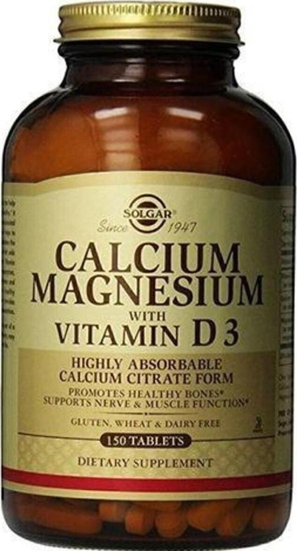 Solgar Calcium Magnesium With Vitamin D3 150 Tablet - Image 1
