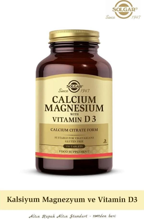 Solgar Calcium Magnesium With Vitamin D3 150 Tablet ( Kalsiyum Magnezyum Magnesyum D3) - Image 1