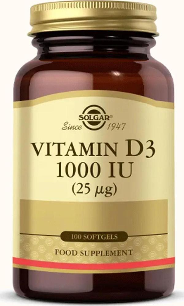 Solgar Vıtamın D3 1000 Iu 100 Softgels - Image 1