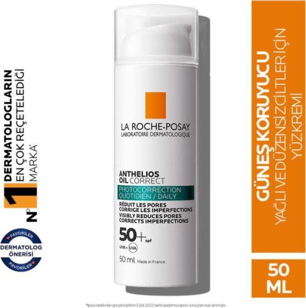 La Roche-Posay Anthelios Oil Correct Spf 50 Yağlı Ve Akne Eğilimli Ciltler Için Güneş Koruyucu Krem 50 Ml - Image 1