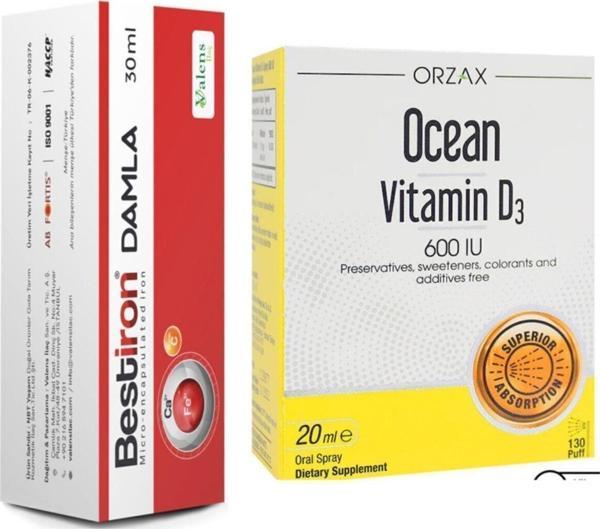 Bestiron Damla 30 Ml + Ocean Vitamin D3 600Iu Sprey 20Ml - Image 1