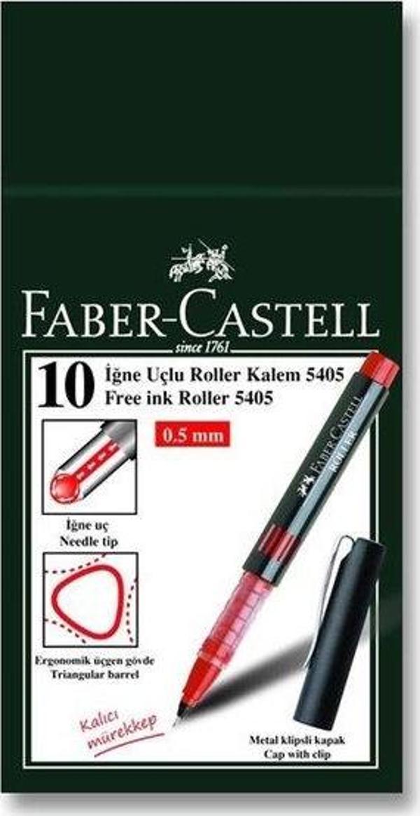 Faber-Castell 5405 İğne Uçlu Kırmızı  Roller Kalem - Image 1