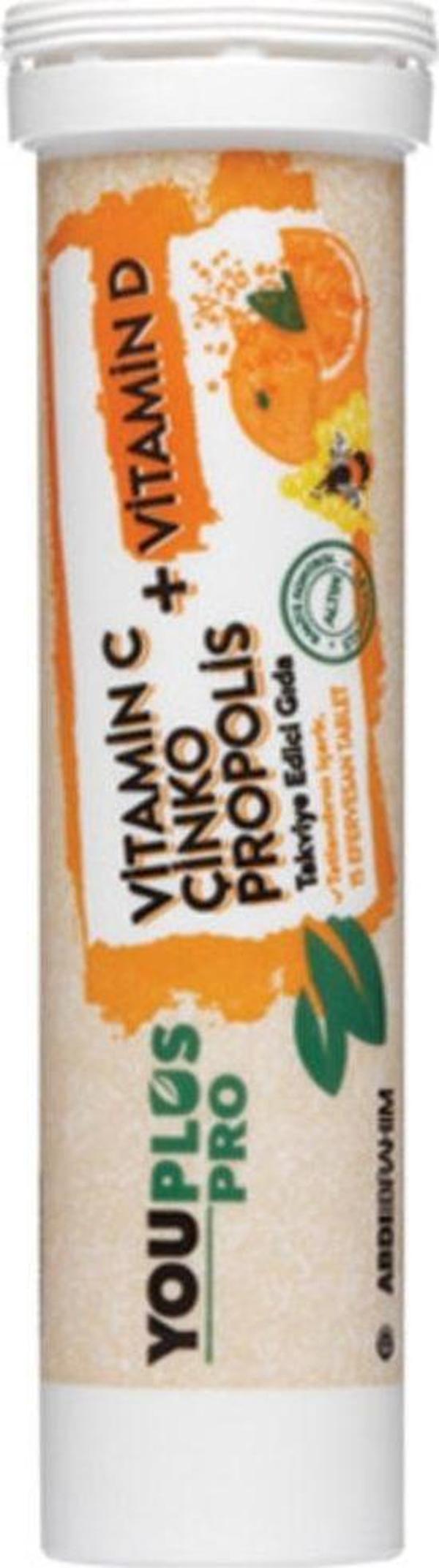 Youplus C Vitamini D Vitamini Çinko Propolis Efervesan 15 Tablet - Image 1