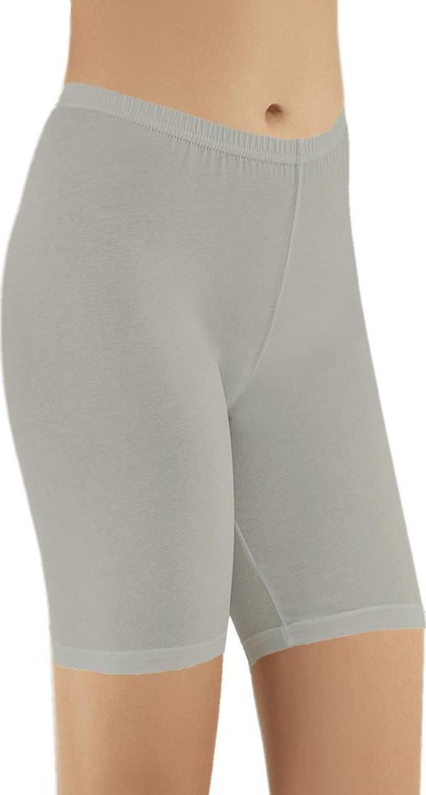 Alışveriş Meydanı Kadın Gri Kısa Likralı Penye Pamuk Tayt - Image 1