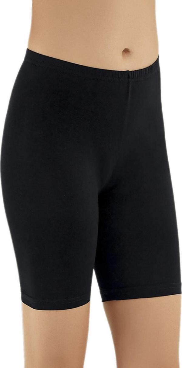 Alışveriş Meydanı Kadın Siyah Kısa Likralı Penye Pamuk Tayt - Image 1