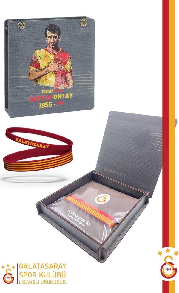 Galatasaray Orijinal Lisanslı Sarı Kırmızı 2'li Çocuk Bileklik Metin Oktay Baskılı Hediyelik Kutulu - Image 1
