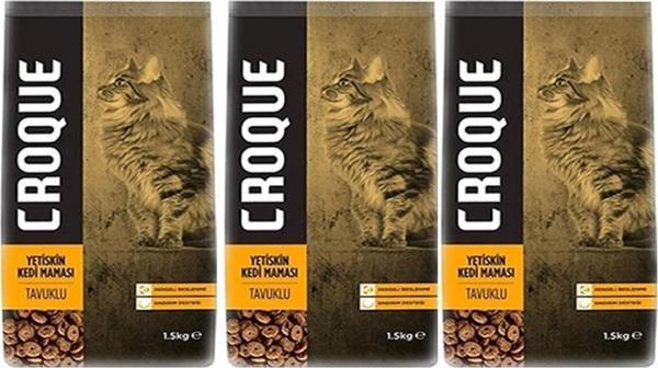 Croque Tavuklu Yetişkin Kedi Maması 1,5 Kg*3 Adet - Image 1